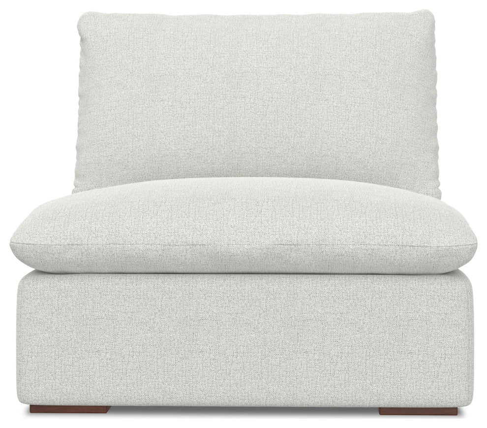 Jasmine Center Armless Sofa Module in Performance Fabric, Cloud Gray