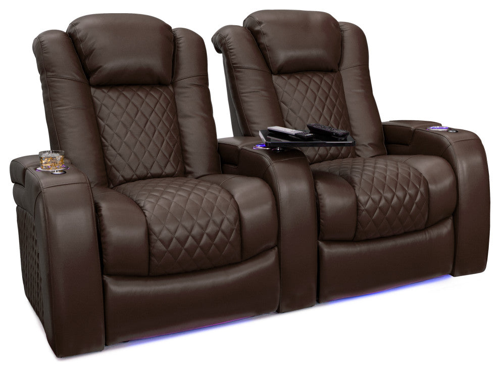Seatcraft Capricorn Home Theater Seating, Brown, Row of 2
