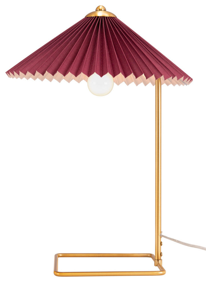 Table Lamp, Steel Metal, Red, Gold, Kitchen Lounge Bistro Lobby Hospitality