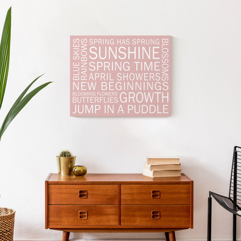 Pink Spring Sayings 20x16 Canvas Wall Art