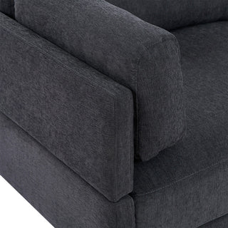 L Shaped Couch Upholstered Convertible Sectional Sofa with Ottoman, Gray