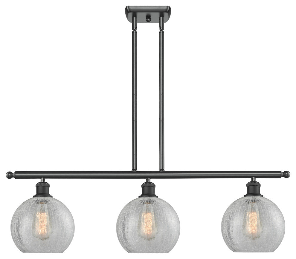 Innovations Lighting 516-3I-BK-G125-8 Athens 3 Light 36" Island Light