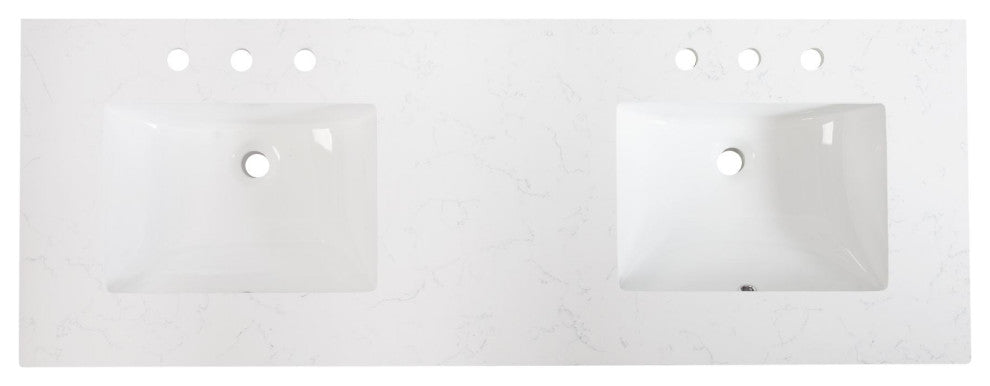 60 In Bathroom Vanity Set with 2Pcs 26 Inch Mirrors, Quartz Top, cUPC Certified, Navy Blue