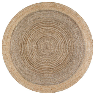 Nuloom Jute Simple Border Area Rug, Grey 4' Round