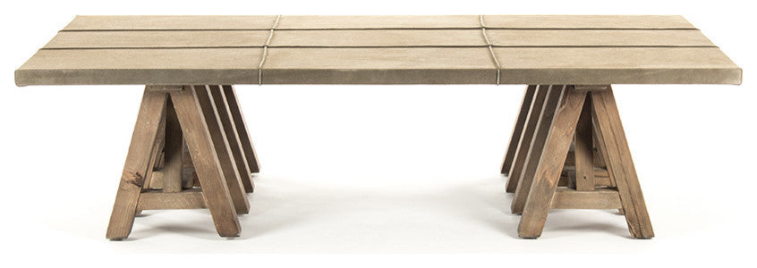 Zoey French Country Rustic Farmhouse Wood Coffee Table