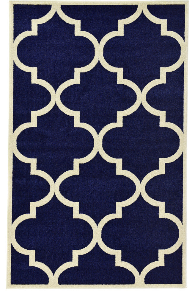 Unique Loom Navy Blue Austin Trellis 5' 0 x 8' 0 Area Rug