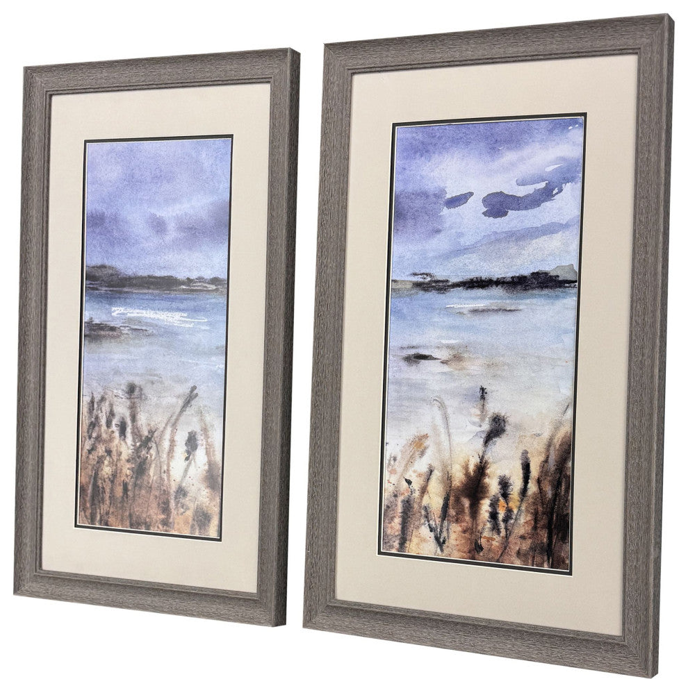 Cloudy Day Bay Framed Art, 2-Piece Set