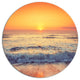 Yellow Cloudscape Over Seashore, Beach Round Metal Wall Art, 36"