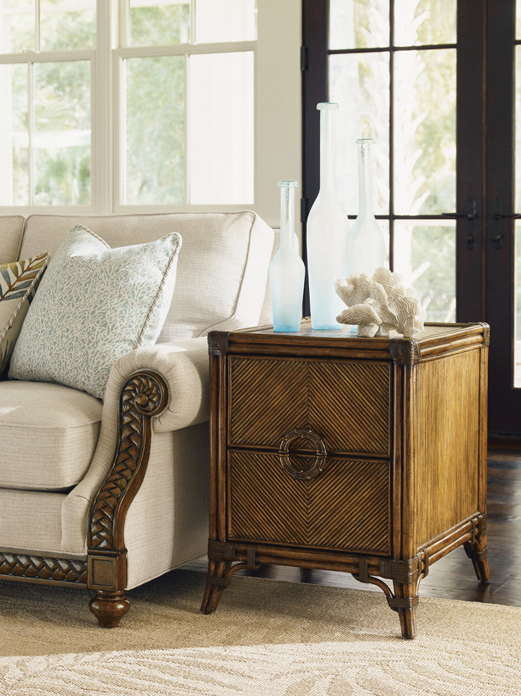 Product shown in a real living room environment next to a sofa.