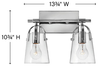 Hinkley Foster Small Two Light Vanity, Chrome