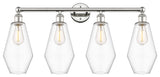 Cindyrella 4-Light 34" Bath Vanity Light, Polished Nickel, Clear Shade
