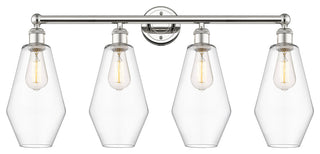 Cindyrella 4-Light 34" Bath Vanity Light, Polished Nickel, Clear Shade