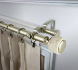 Adalynn 1" Diameter Double Curtain Rod, Gold, 48-84"