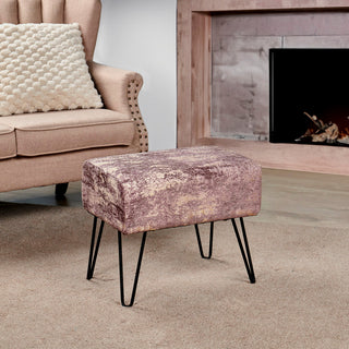 Kasula Jacquard Chenille Ottomans, Light Brown, 19''x13''x17''