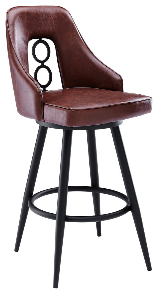 Ruby Contemporary 30" Bar Height Barstool In Black Powder Coated Finish