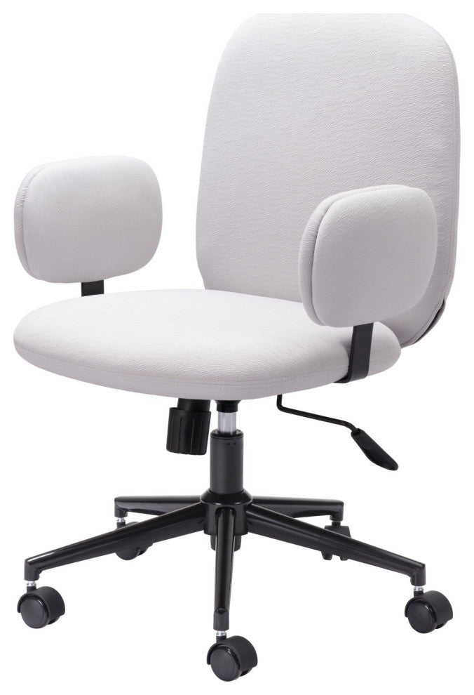 Computer Work Chair, Metal Steel, Fabric, Beige, Black, Home Business Office
