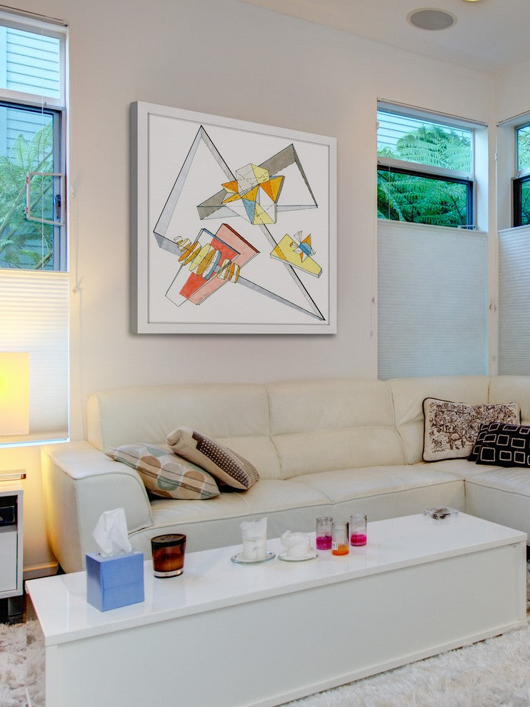 Marmont Hill, "Triangle Entrapment" by Nikki Galapon Framed Painting, 12x12