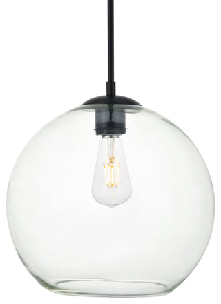 Elegant Lighting LD2224 Baxter 12"W Pendant - Black / Clear