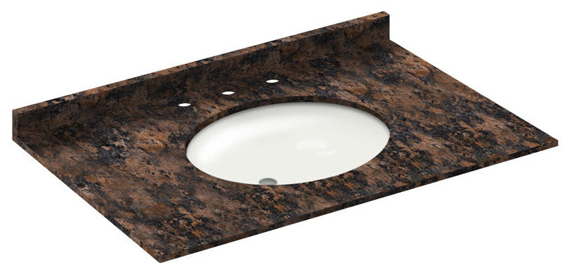 37x22 Baltic Brown Granite Vanity Countertops, 8 Faucet Spread