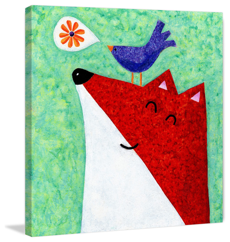 Marmont Hill, "What Does the Fox Sing" by Janet Nelson on Wrapped Canvas, 48x48