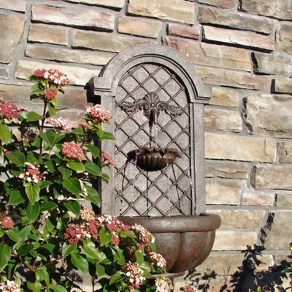 Outdoor Wall Fountain, "The Manchester" Weathered Bronze