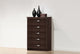 Colburn 5-Drawer Dark Brown Finish Wood Tallboy Storage Chest