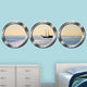 VWAQ Boat Window Decals - Portholes Decor, Ocean View Wall Mural, Silver, 14"