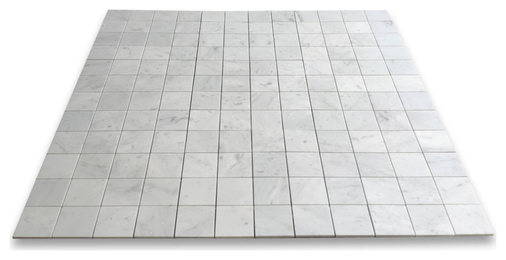 Carrara White Marble 3x3 Square Mosaic Tile Honed Wall Floor Venato, 1 sheet