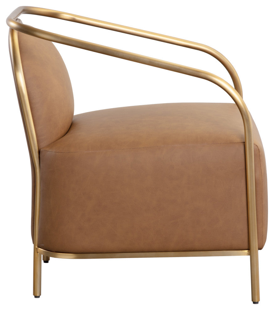 Cicero Lounge Chair, Milliken Cognac