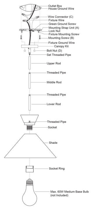 Racine 1 Light Matte Black and Gold Brass Mid-Century Modern Bowtie Pendant