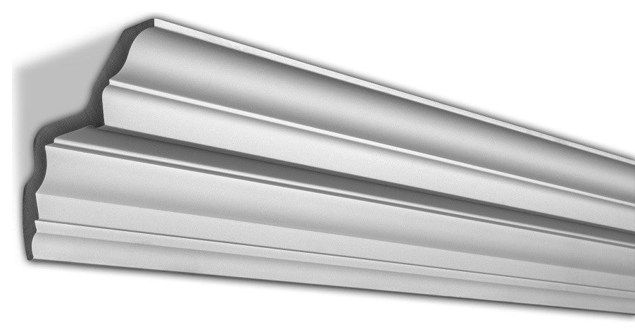 7" Face, Plain Polyurethane Crown Moulding, 2-Pack