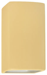 Ambiance Small Rectangle Wall Sconce, Closed Top, Muted Yellow, Dedicated LED