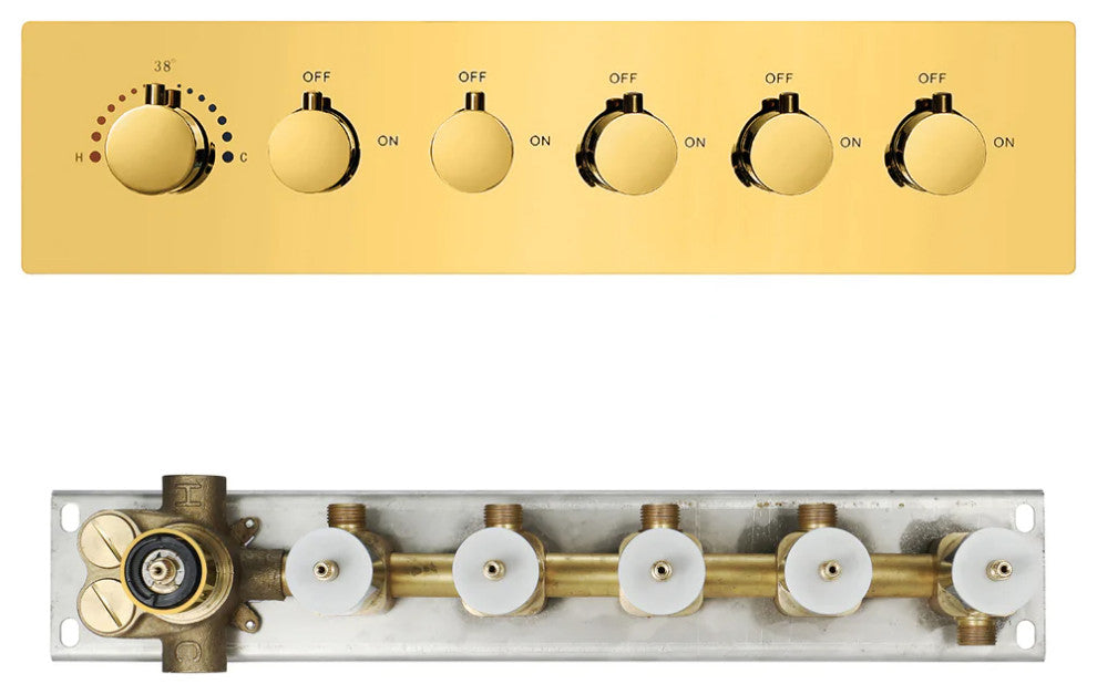 LED Shower System, Jetted Body Sprays and Hand Shower, Touch Panel Light
