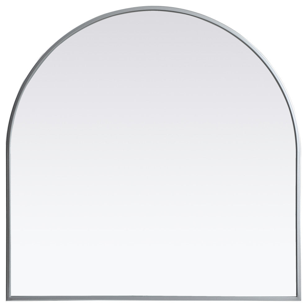 Metal Frame Arch Mirror 30X30 Inch, Silver