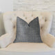 Amalfi Blue and Ivory Luxury Throw Pillow, 16"x16"