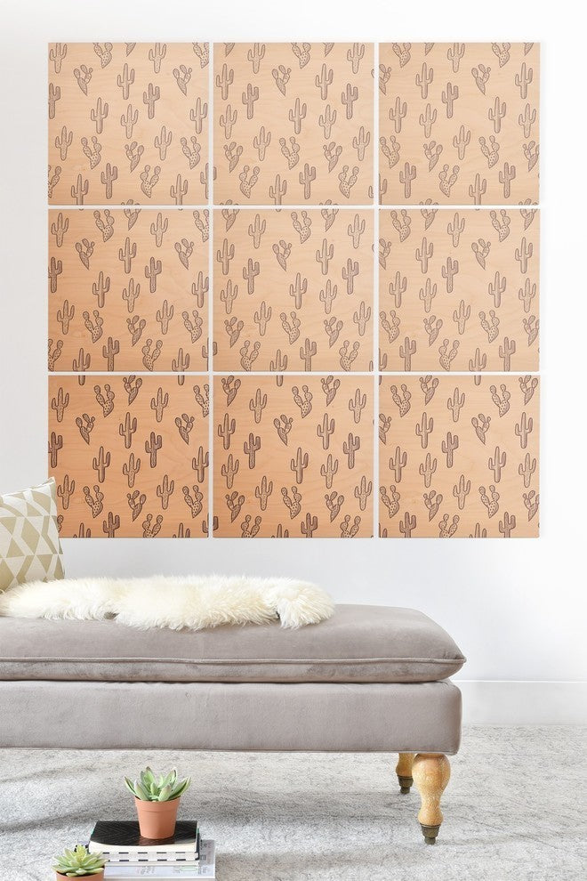 Deny Designs Dash and Ash Somber Mauve Wood Wall Mural, 4'x4'
