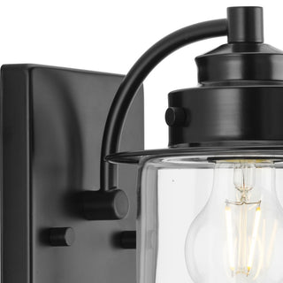 Northlake Collection One-Light Matte Black Clear Glass Transitional Bath Light