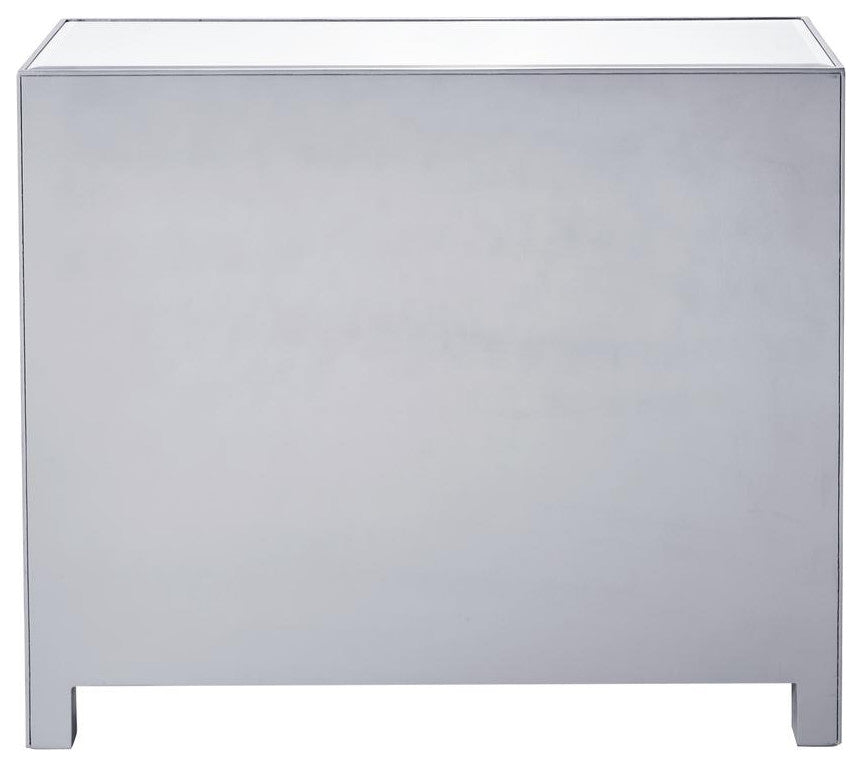 Nightstand 2 Drawers 2 Doors 38" W X 12" D X 32" H , Antique Silver Paint