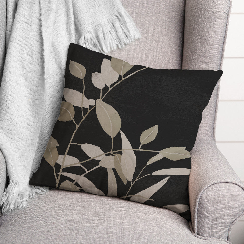 Black and White Greenery II 18"x18" Spun Poly Pillow