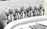 Laural Home Black and White Tulips Standard Pillow Sham