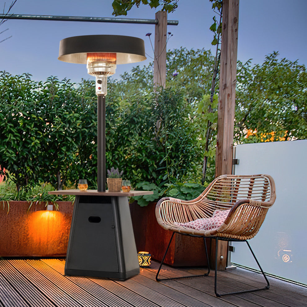Sunjoy 45,000 BTU Black Steel Frame Outdoor Patio Standing Propane Heater