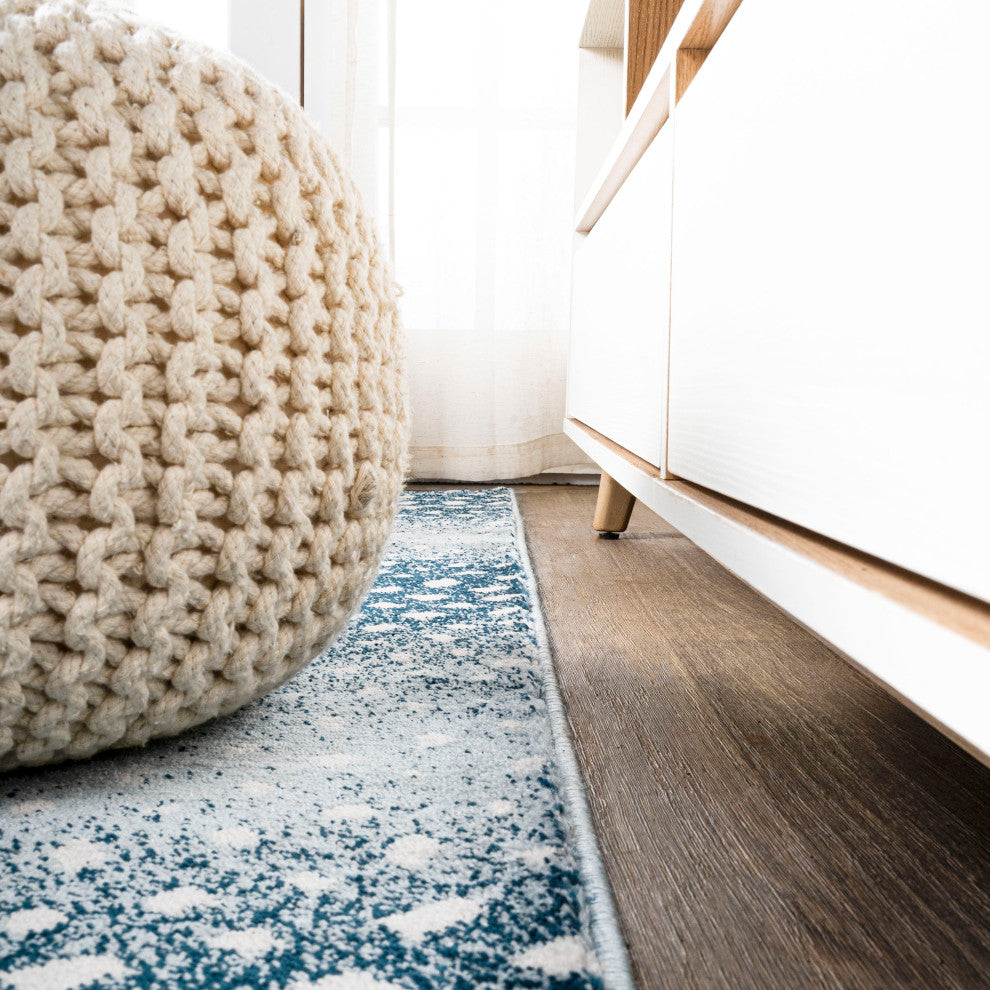 Antelope Modern Animal Blue/Cream 2 ft. x 8 ft. Runner Rug