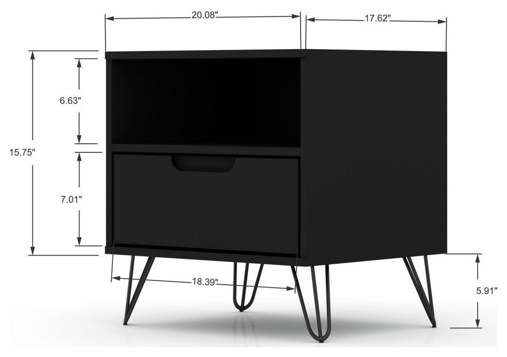 Rockefeller 1.0 Nightstand, Black