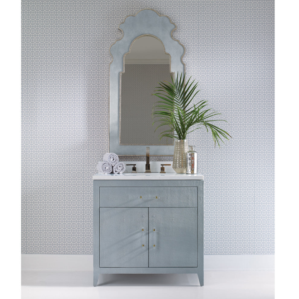 Ambella Home Collection Shagreen Sink Chest, Polar Blue