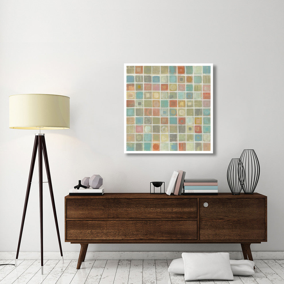 "Sea Glass Mosaic" Digital Paper Print by Silvia Vassileva, 38"x38"