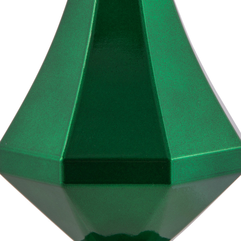 Vickerman Mc191004D 8" Green Candy Finish Diamond Finial Ornament, Pack of 2