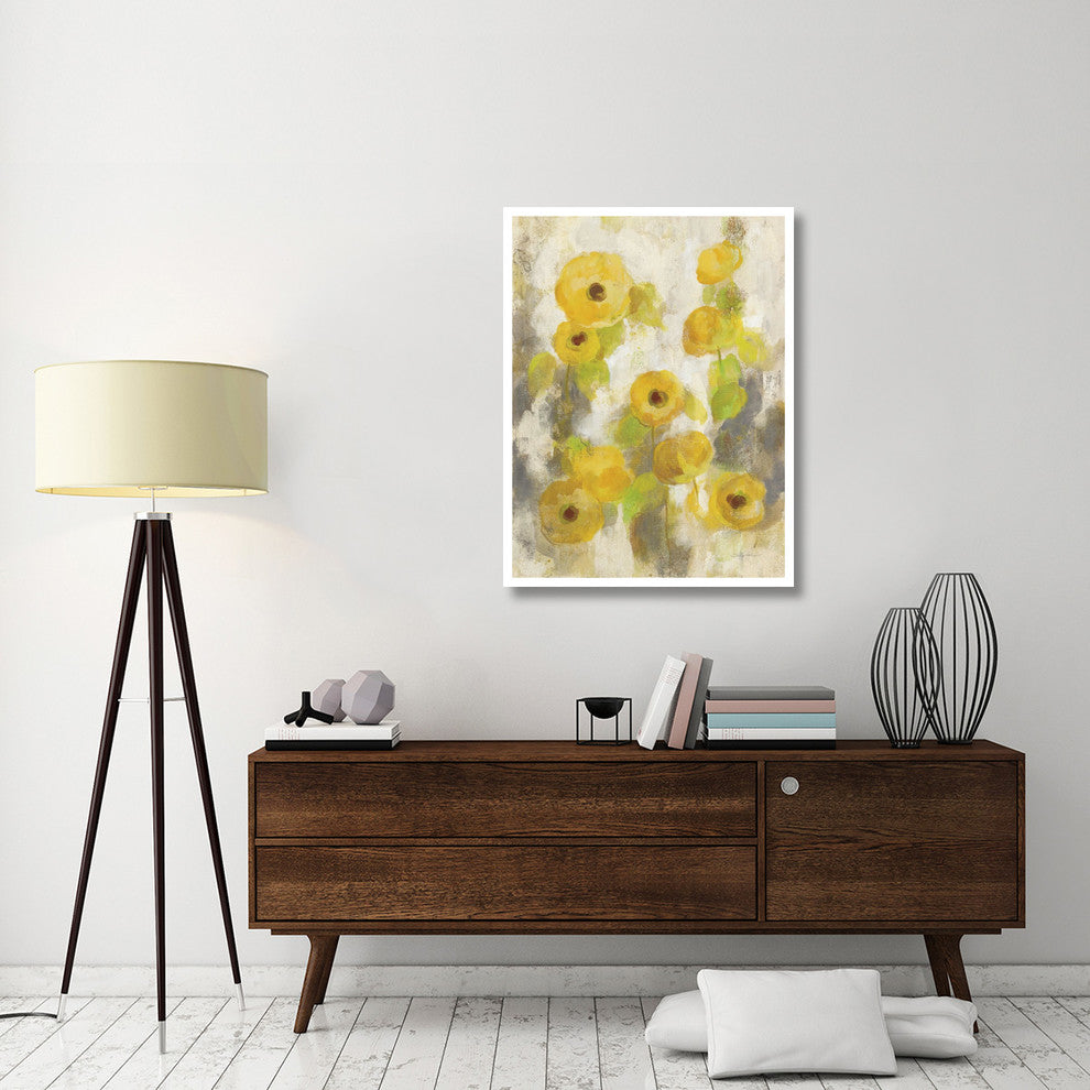 "Floating Yellow Flowers II" Digital Paper Print by Silvia Vassileva, 32"x42"