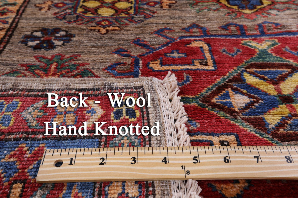 3' 11" X 5' 9" Super Kazak Handmade Wool Rug Q7803