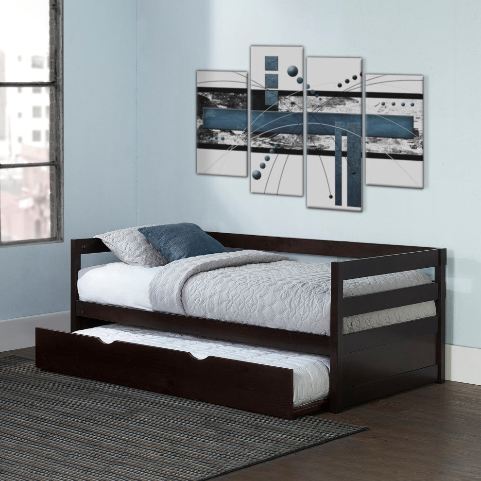 Hillsdale Kids and Teen Caspian Twin Daybed With Trundle, Chocolate