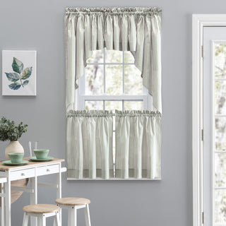 Plaza Stripe Tailored Tiers, Sage, 56"x24"